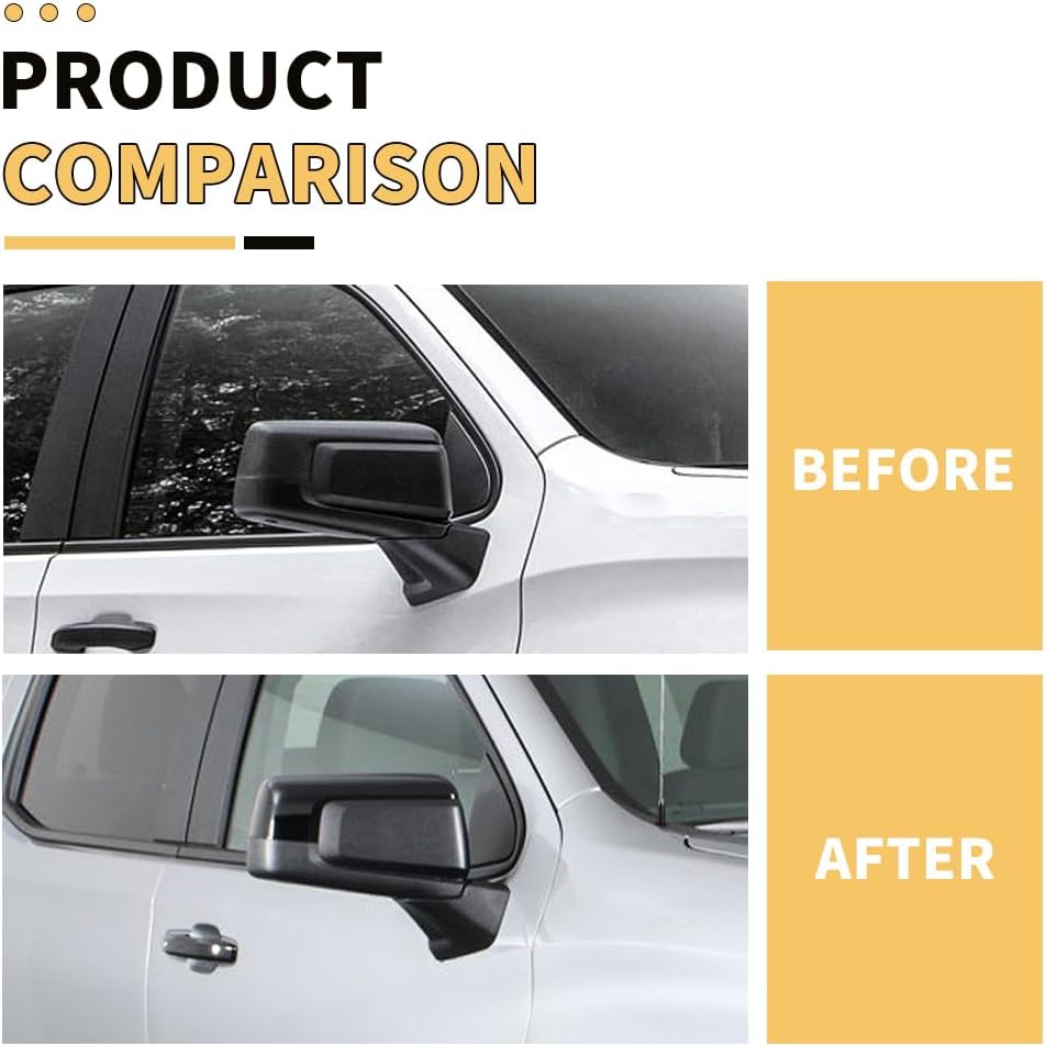 MAXDOM Side Mirror Cap Compatible with Chevy Silverado 1500 / GMC Sierra 1500 (Gloss Black, Silverado 2019-2025)