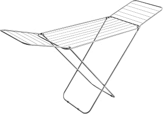 Vivo Technologies Clothes Airer Drying Rack Winged Drying 18M Indoor Outdoor Laundry Washing Line,Metal Foldable Laundry Drying Horse Rack 182x50x100cm