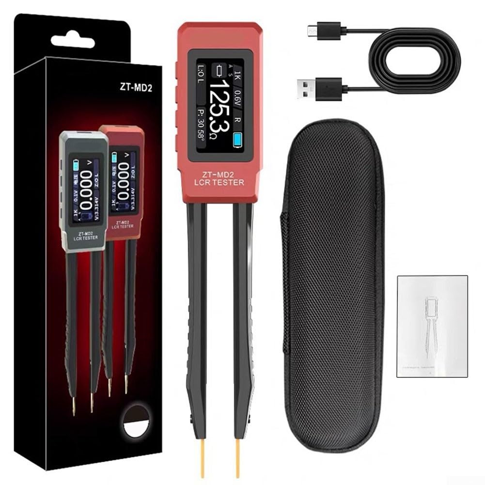LCR Zangenmessgerät ZT-MD2 für smd Tester für Widerstand Kapazität Induktivität - Digital Multimeter mit Pinzette Elektroniker Werkzeug(high)