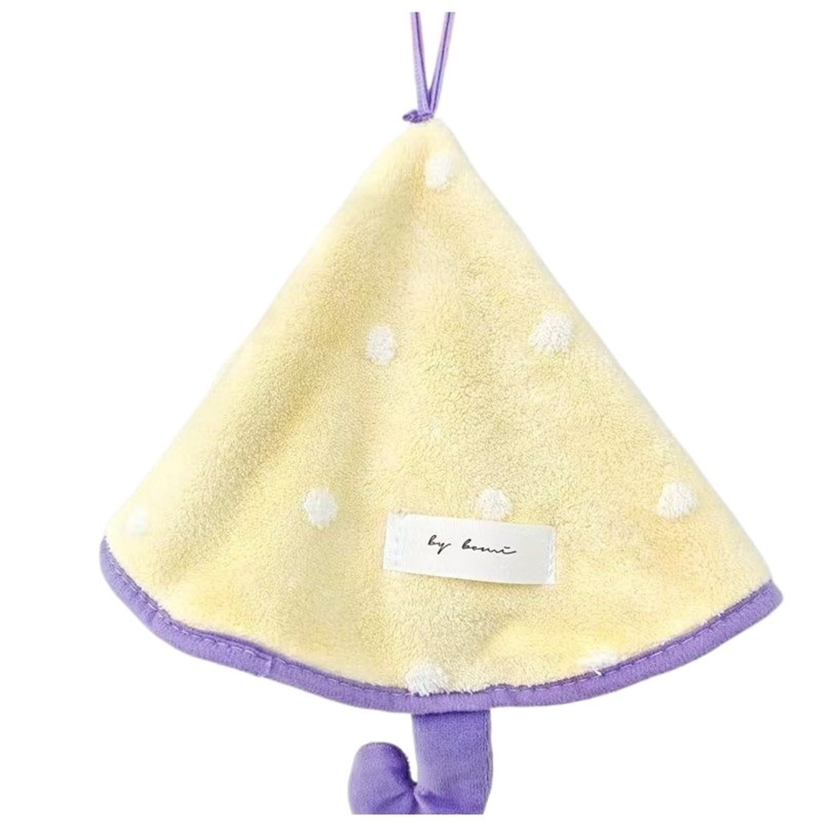 FGUJSUR Hand Towels Small Umbrella-shaped Hand Towel Household Kitchen Hanging Coral Fleece Thickened Absorbent Handkerchief(Yellow)