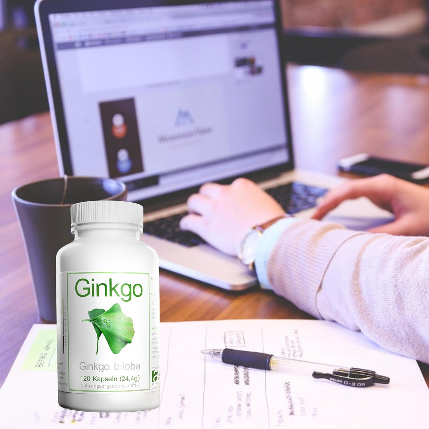 Ginkgo biloba Blattpulver 420mg von APOmia | aus der Apotheke | 120 Kapseln 4-Monatspackung | aus 8,4 mg 50:1 Extrakt | hochrein, hochdosiert, natürlich, vegan | Testsieger Note sehr gut.