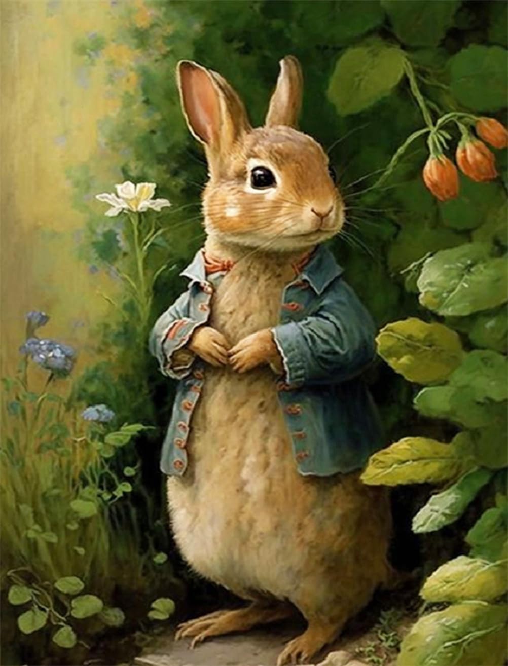 Meecaa Cross Stitch Kits 11 Count Stamped, Rabbit Flower Animal Embroidery Kit with Accessories Pre Printed (40CMx50CM) (RABIT) - Image 2