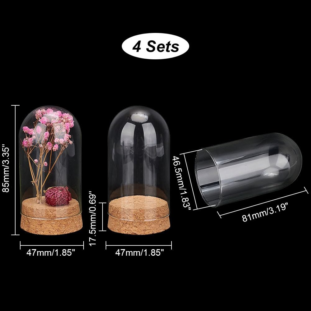 PH PandaHall 4pcs Glass Display Dome Cloche - Image 2