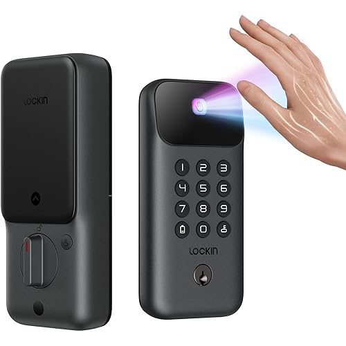 Lockin Veno Go Palm Vein Smart Lock with Built-in Wi-Fi & Matter, Keyless Entry Smart Deadbolt Door Lock, 5 Unlock Methods, ANSI Grade 3 Security, 7-Month Rechargeable Battery, IP53 Waterproof
