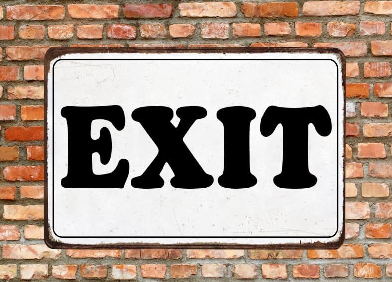 Metal Exit Sign, Tin Exit Sign, Business Sign, Bar Sign,｜Vintage Wall Decor Aluminium Sign 8" x 12",24ja05sbB34
