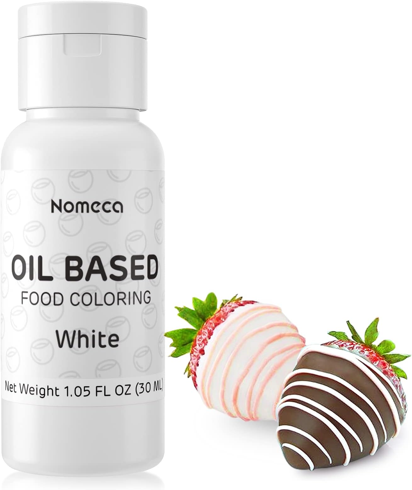 Oil Based Food Coloring for Chocolate - 30 Milliliters Upgraded Oil Red Food Color for Baking Cake Decorating, Edible Food Dye for Candy Melts Cookies Easter Egg Icing Fondant Meringues - White