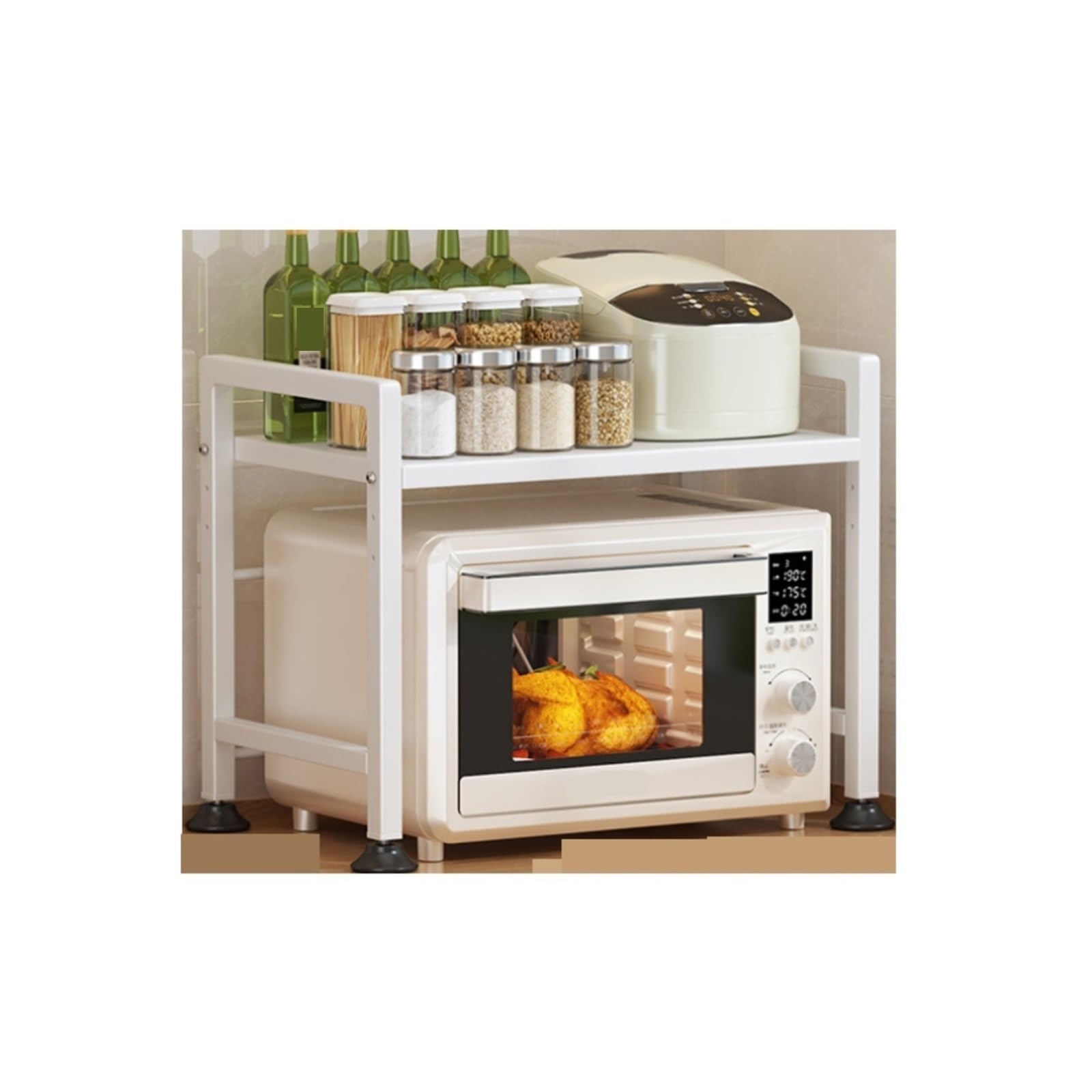 Soporte Microondas Estante For Horno Microondas, Cocina, Arrocera, Multifunción, Soporte For For Encimera Del Hogar, Almacenamiento Multicapa Organizador de Cocina(58cm)
