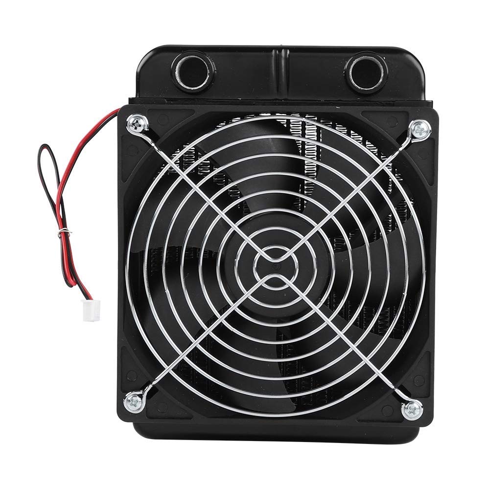ASHATA Radiatore di Raffreddamento Acqua CPU, Radiatore in Alluminio G1 / 4 Scambiatore Calore Computer Scaldacollo 18 Tubi con Ventola per PC Sistema di Raffreddamento ad Acqua (120mm)