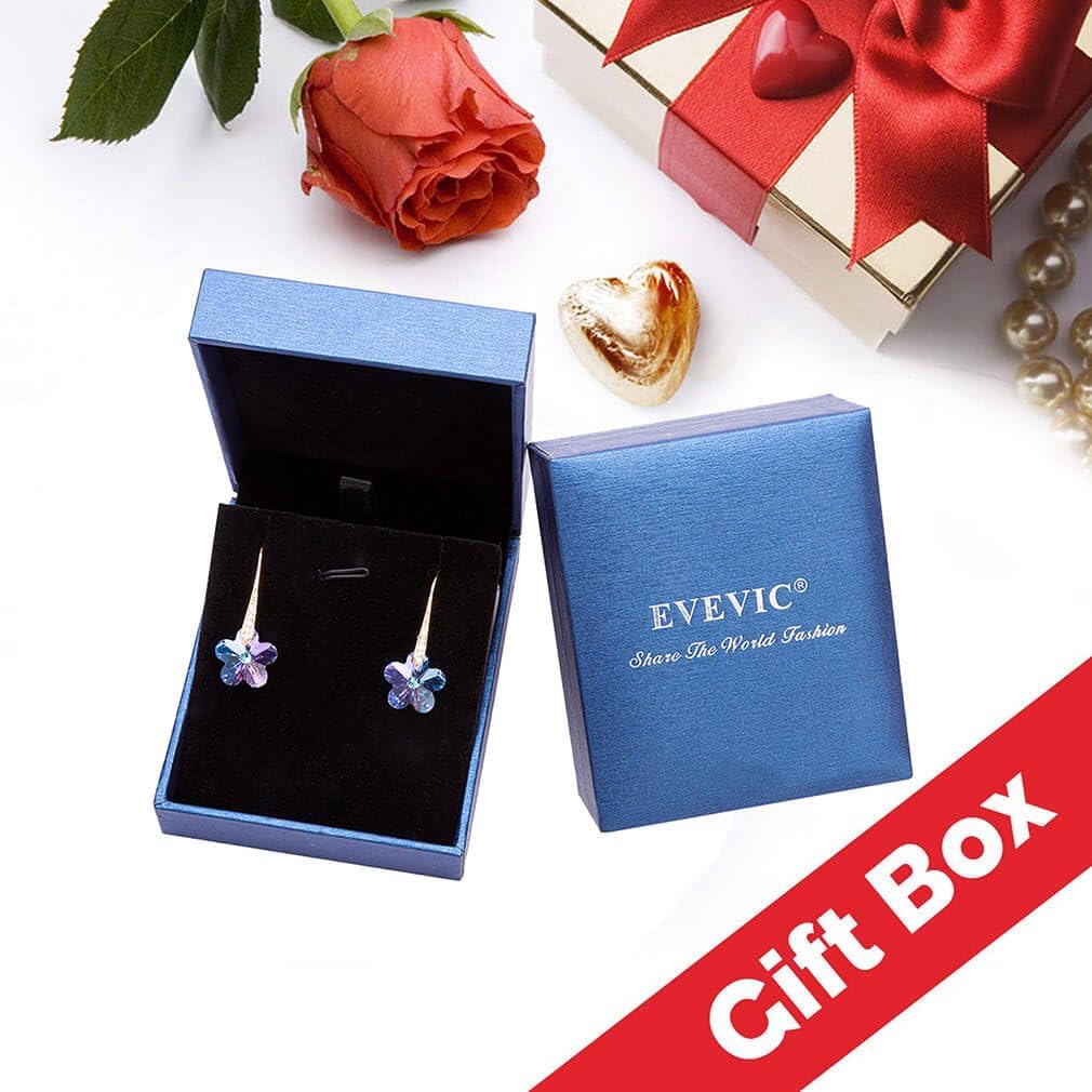 Miniatura 6 de Pendientes colgantes de cristal austriaco para mujer, chapados en oro de 14 quilates, joyería hipoalergénica