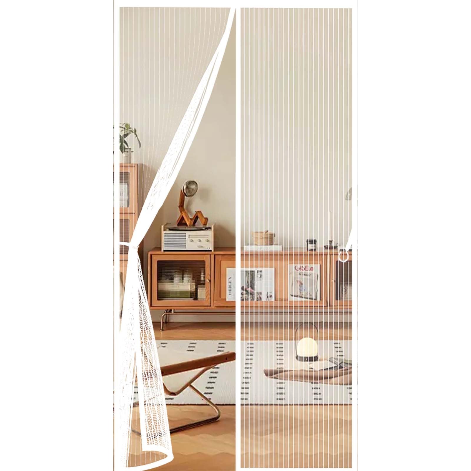 Feijdon White Magnetic Fly Screen For Doors 127 X 183 Cm Durable, Keeps Bugs Out, Kid And Pet Friendly Heavy Duty Self-Sealing Fly Mesh Hundreds Of Sizes, Lets Fresh Air In,