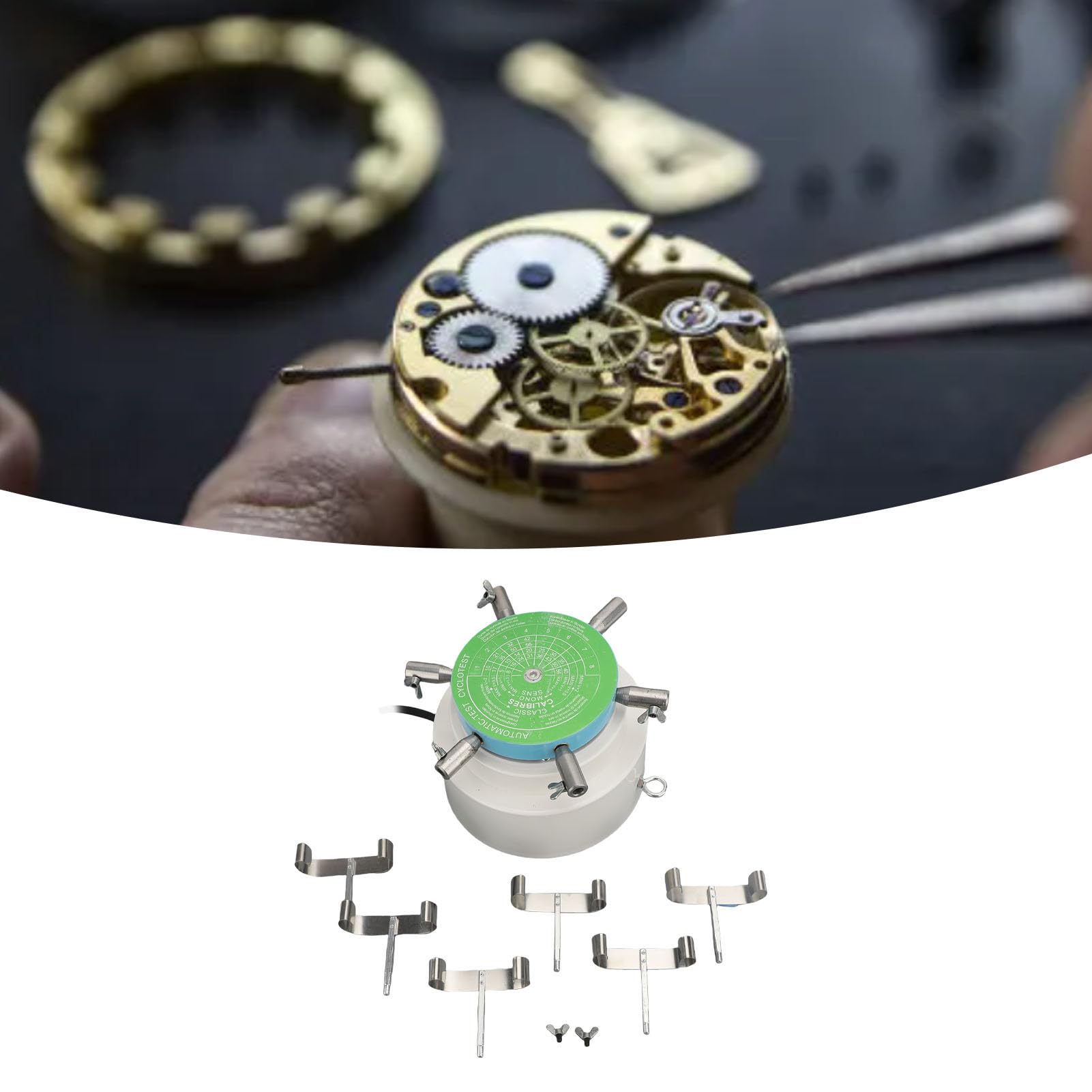 Caricatore per Orologi 6 Bracci Lega Staccabili Supporto Sicuro Pulsante Comodo e Sensibile Accessori per Strumenti di Riparazione Caricatori per Orologi Ottimo Metallico