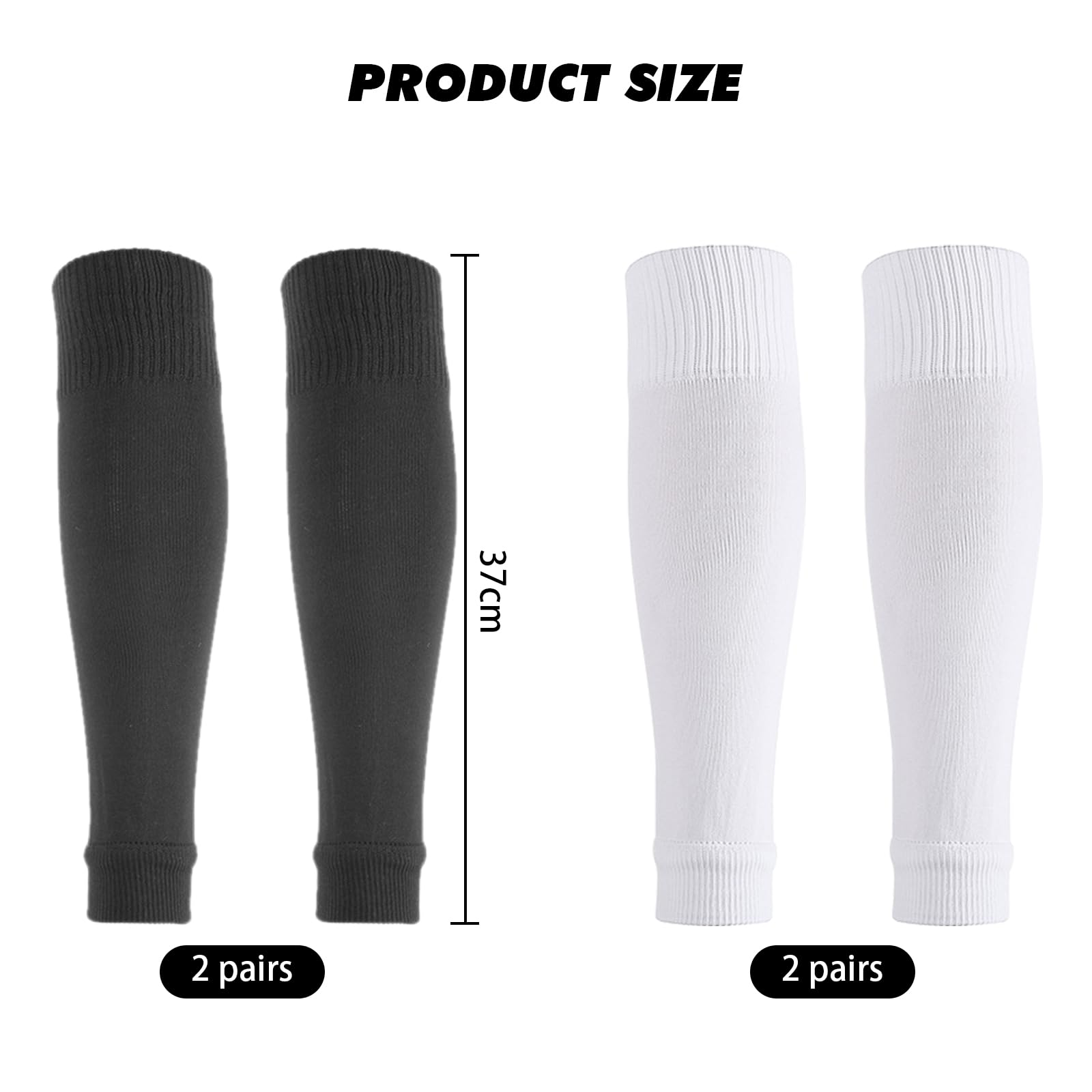 4 Paia Polpaccera Compressione Uomo Donna, Calze Compressione, Gambaletti Compressione, Fascia Elastiche Polpaccio, Per Corsa, Fitness, Sport, Calcio, Ciclismo(nero, bianco）