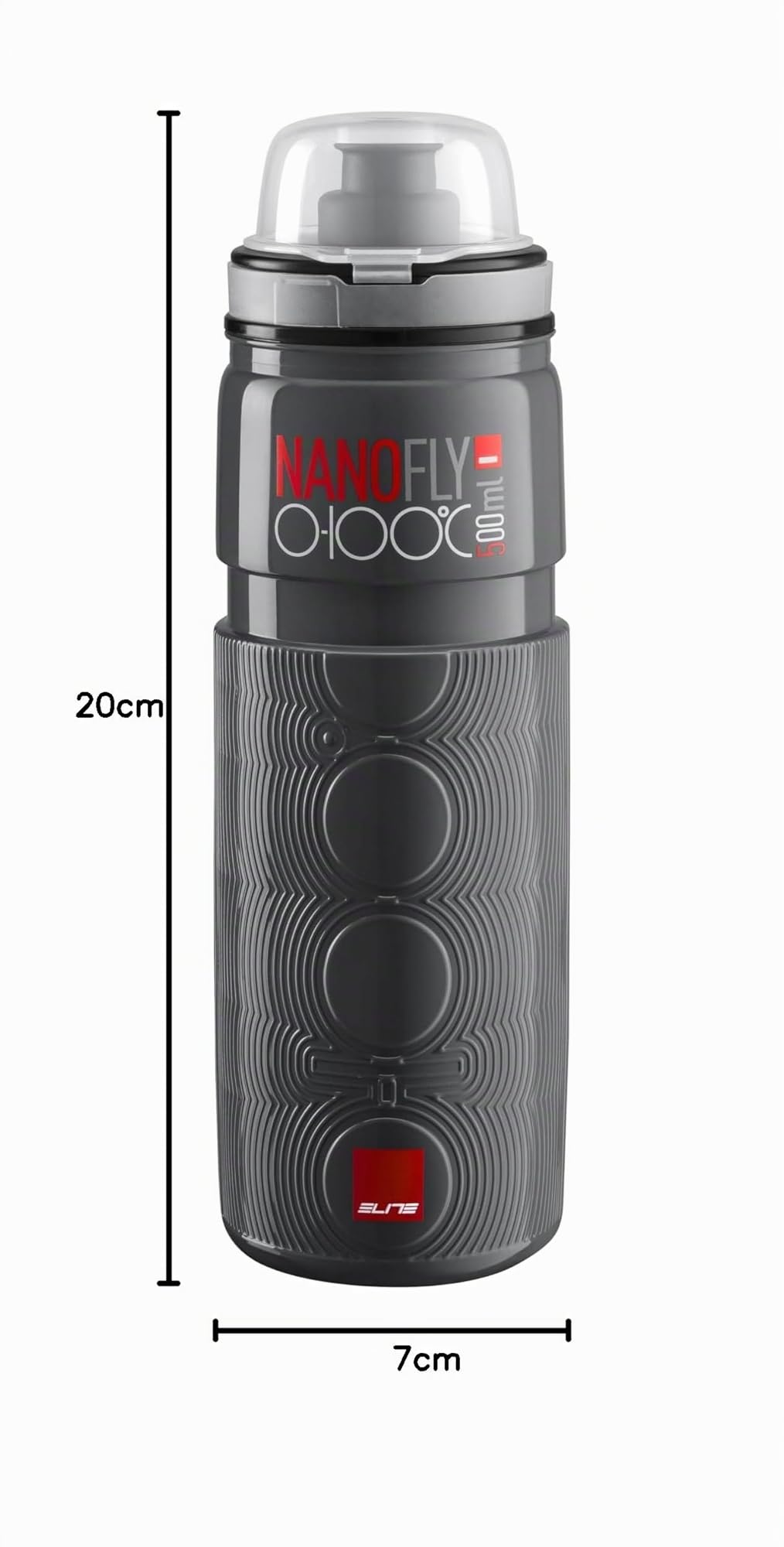 Elite Nano Fly 0–100 – Borraccia Termica Ciclismo 500 ml, Leggera, Resistente 0–100°C, Strada & MTB