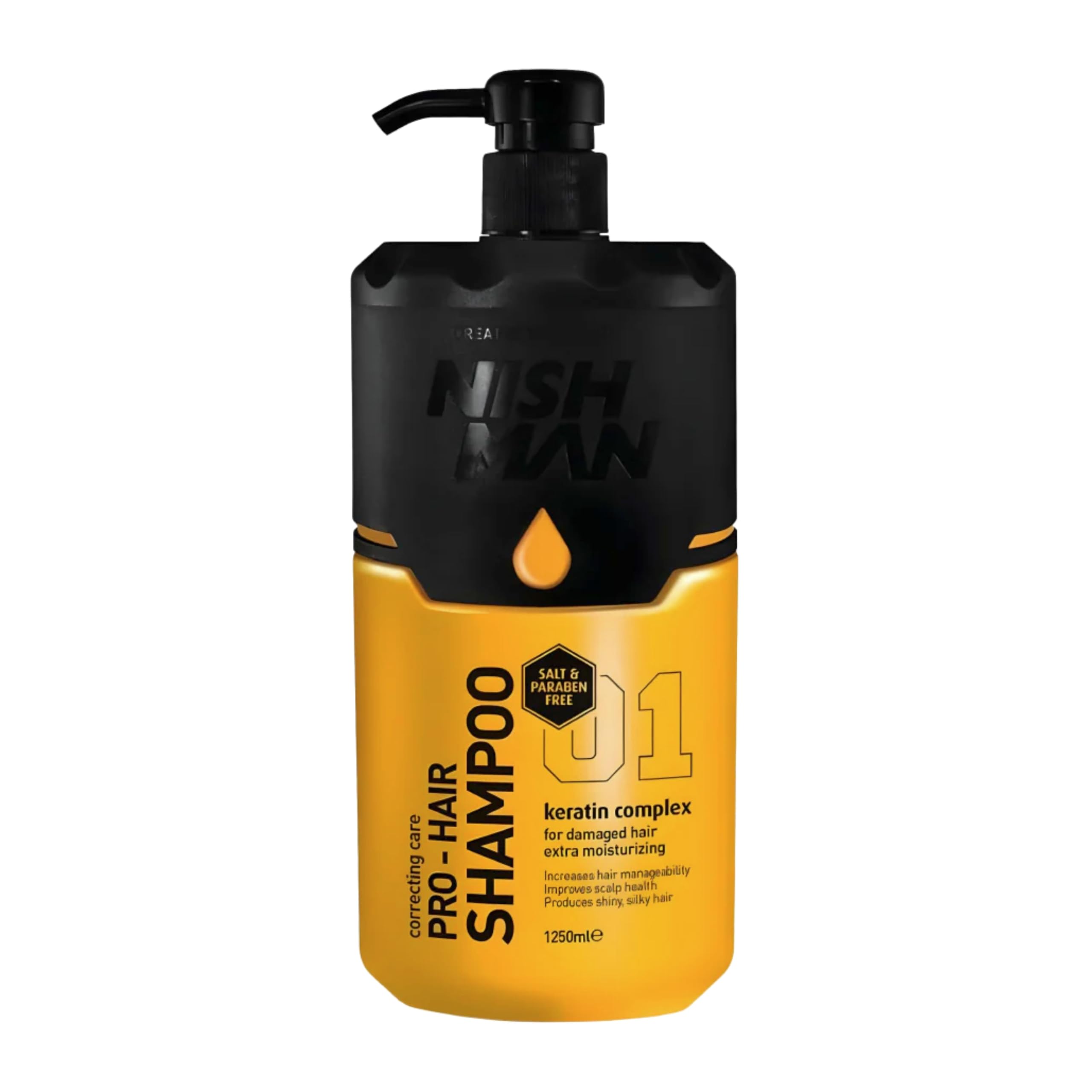 Pro-Hair Shampoo - Keratin Complex 1250ml - Salt Free - Paraben Free - Enhances Scalp Health, Adds Shine & Silkiness, Ideal for Repairing Dry or Damaged Hair