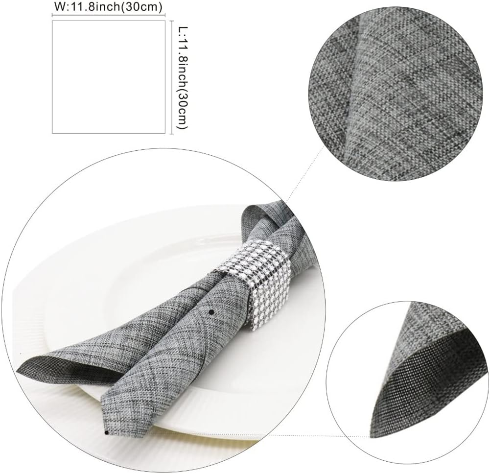 Table Cloth Napkins Imitation Linen Polyester Square Handkerchief Satin Dinner Napkin for Wedding Home Party Decoration