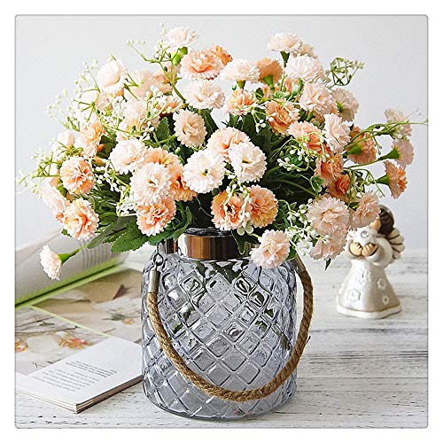 Lmy0624 Flores De Color Lila Artificiales Otoño Blanco Pequeño Ramo De Flores Falsas De Seda Decoración para El Hogar Fiesta De Navidad Decoración De La Boda 30cm