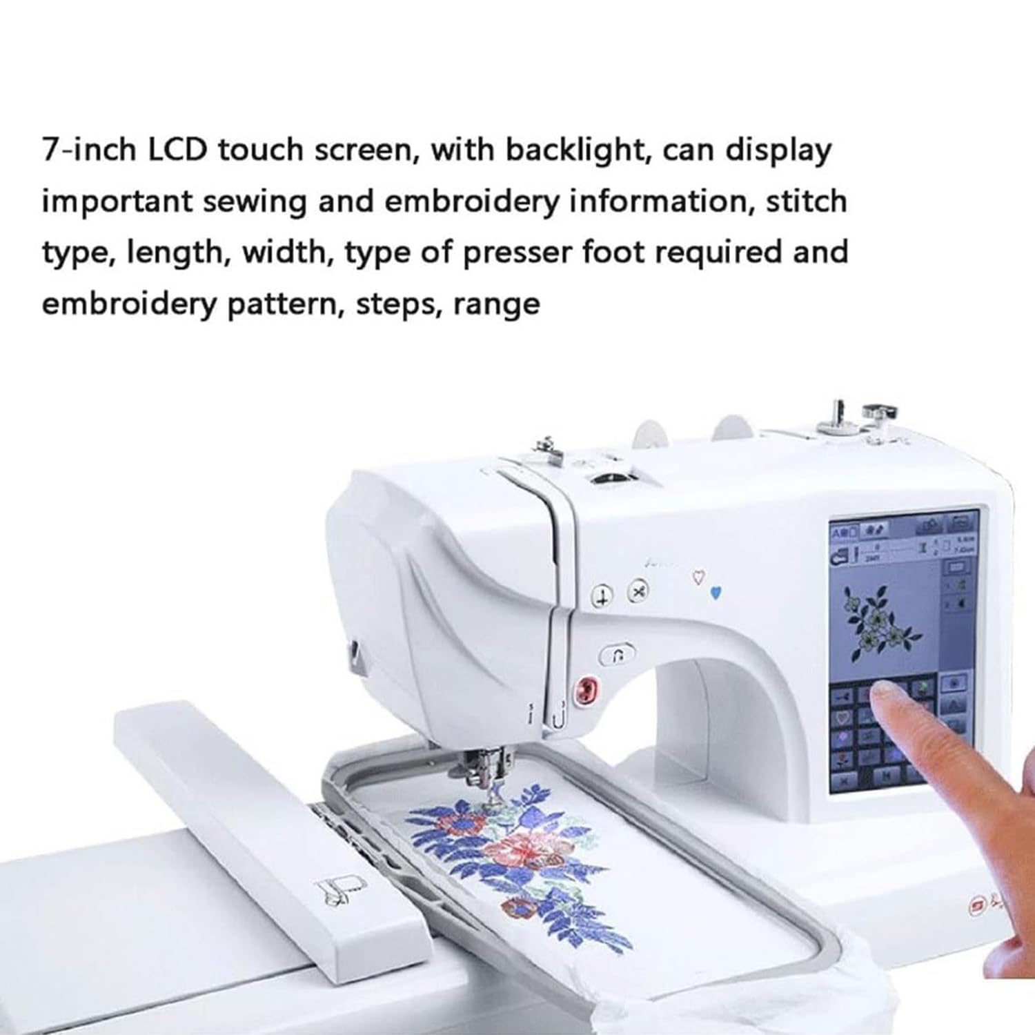 Máquina De Bordar Eléctrica, Máquina Coser Automática Herramienta De Bordado DIY, 210 Letras Incorporadas Y 30 Bordes Patrón para Prendas Vestir Y Ropa Cama