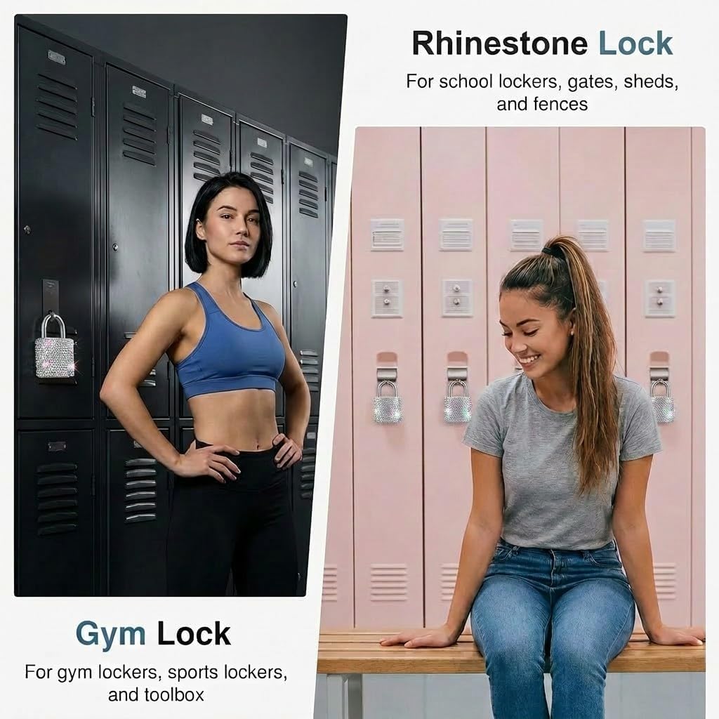 Combination Locks Bling Combo Lock for Gym Locker 4 Digit Number Lock with Code Outdoor Padlock for Gate,Shed(Colorful)