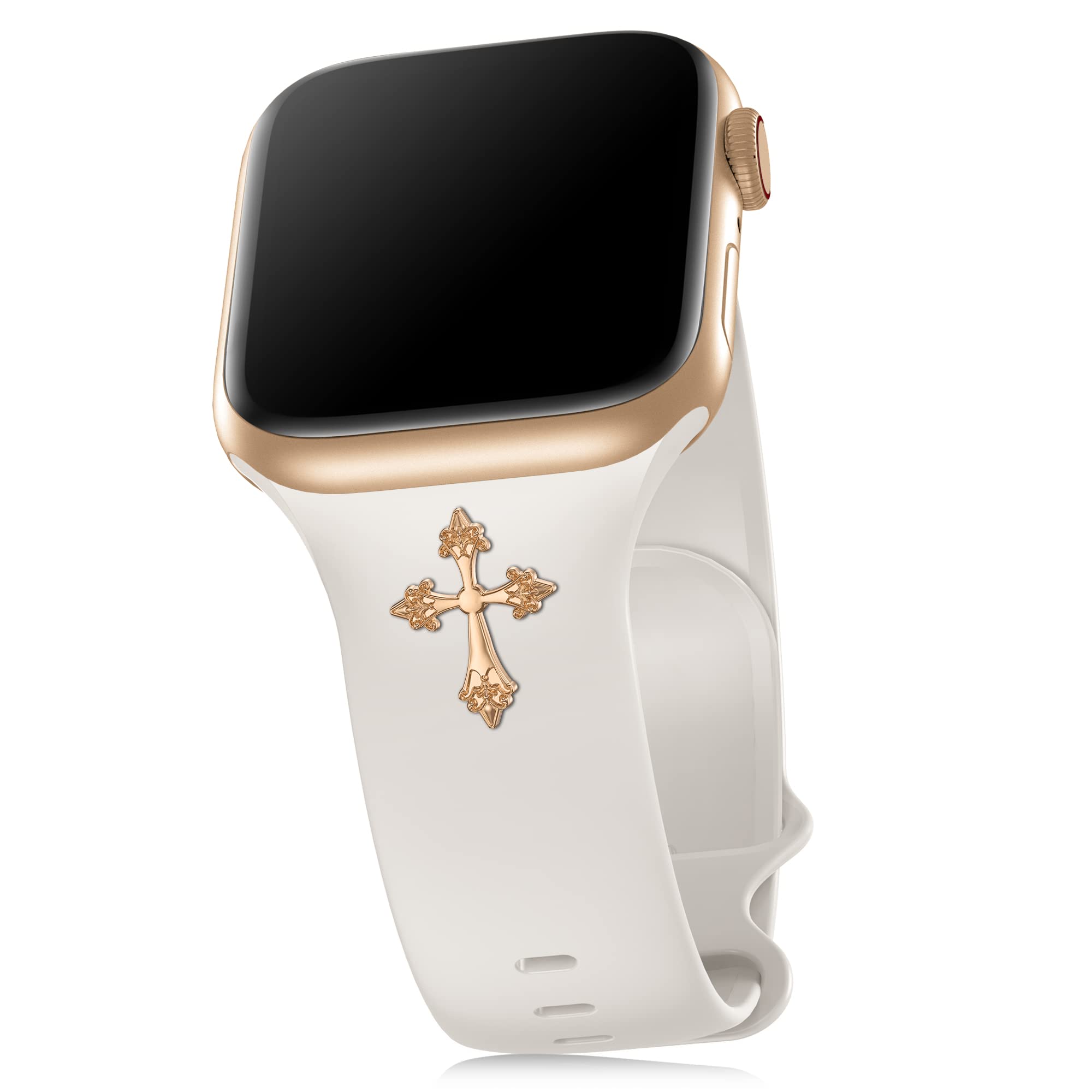 Aopigavi Designer Silicone Watch Bands with Studs Compatible with Apple Watch Band 38mm 44mm 40mm 45mm 41mm 42mm 46mm 49mm, Sport Straps Decorative Charms Nails for iwatch Ultra SE Series 10/9/8/7/6/5/4/3/2/1