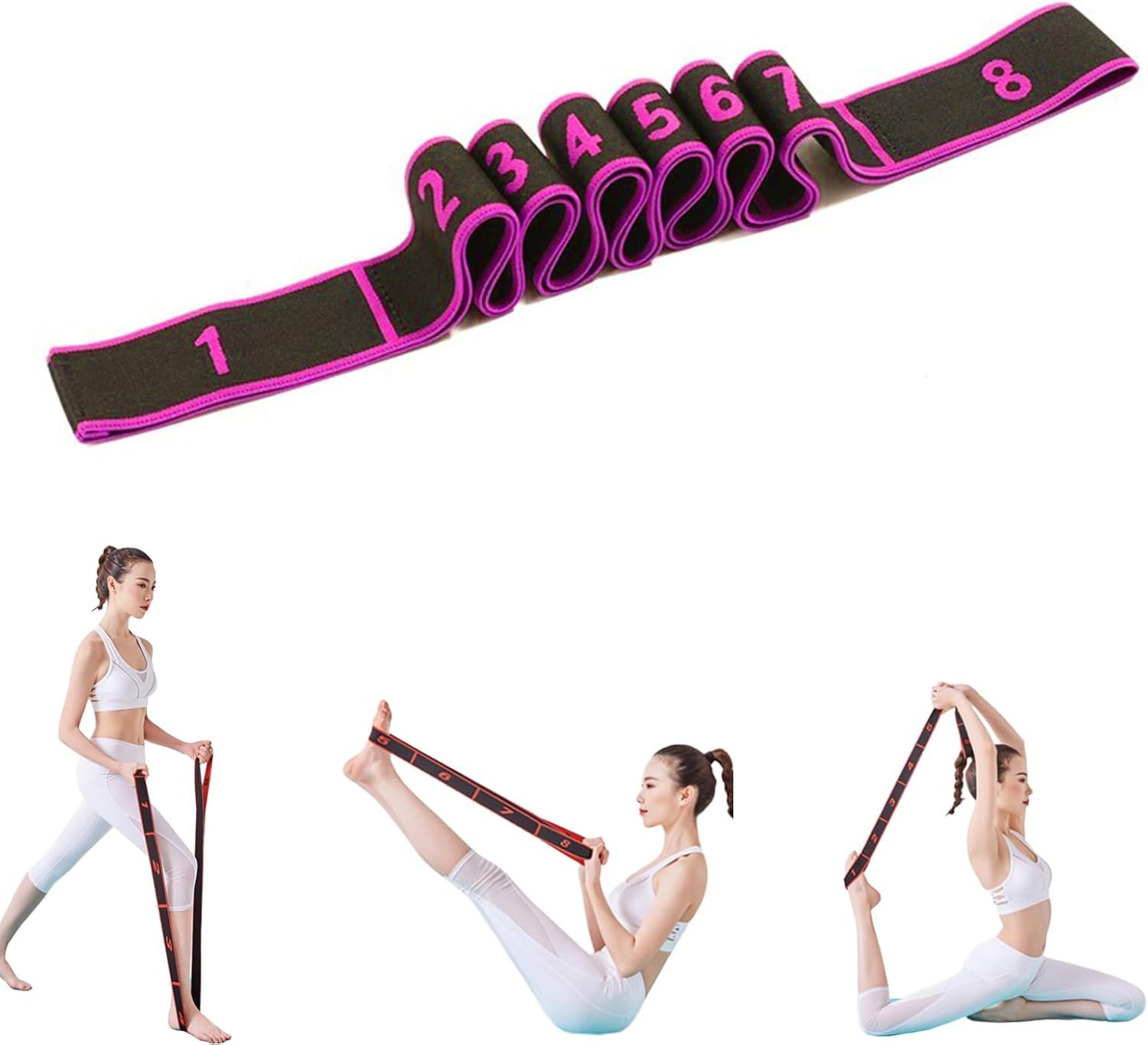 Fitness Resistance Bands with Handles, Fitness Resistance Band for Stretching and Yoga, Adjustable Bands for Full Body Stretching Shaping