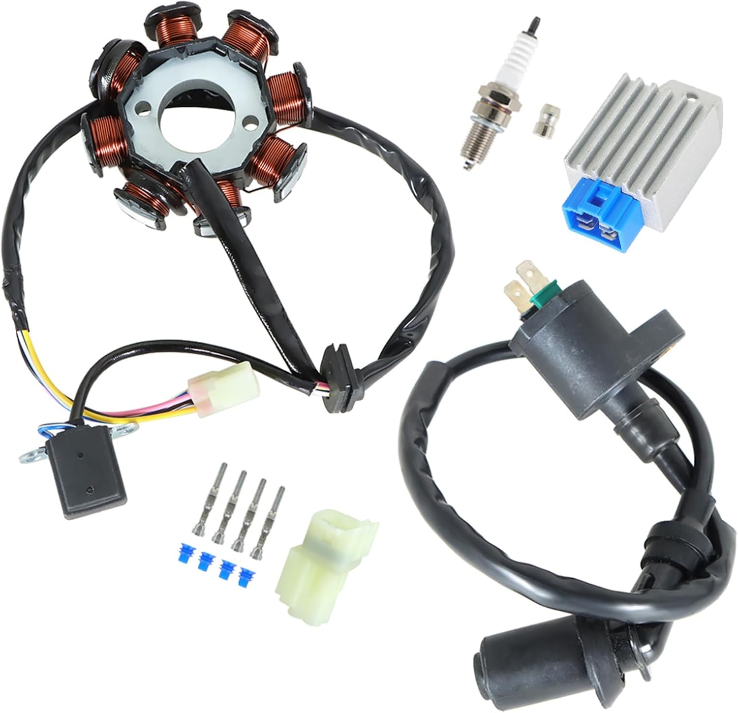 Silscvtt Ignition Coil Spark Plug Regulator Stator Replacement for Polaris Outlaw 50 90 2008-2014 0453559