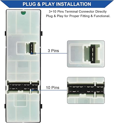 Miniatura 3 de Obaee 25401-9N00D Interruptor de ventana eléctrica delantera Control de botón maestro compatible con Nissan Maxima 2009-2012, Infiniti 2007-2008