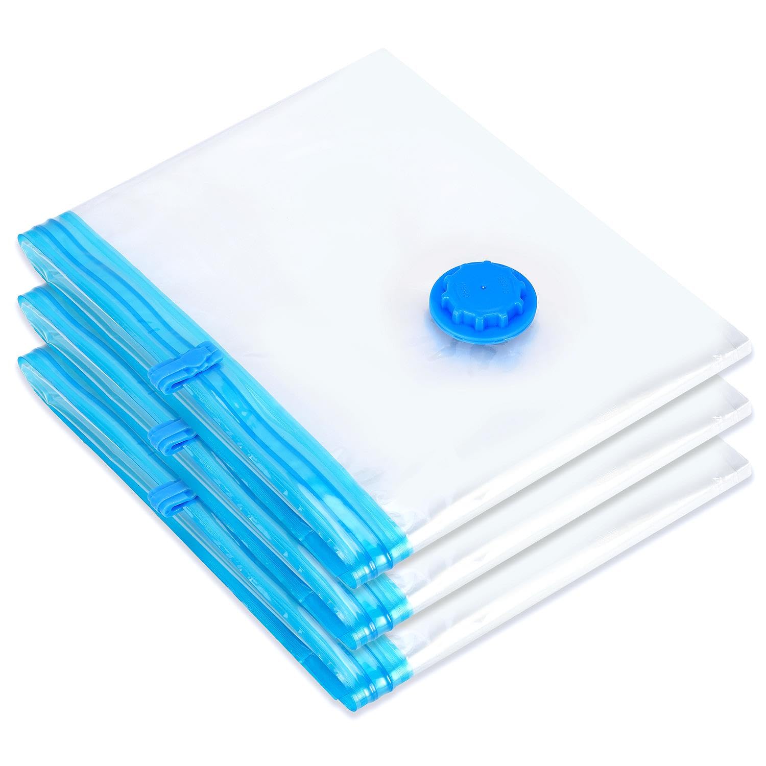 Vinsani Transparent Set Of 3 Extra Large Jumbo Vacuum Storage Space Saving Bag Maximum Compression Mould Insect Water And Dust Proof Airtight Compressed Bags 73 X 130Cm