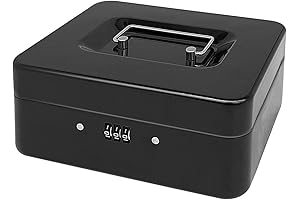 Steel Metal Stash Box with Combination Lock for Secure Cash Storage