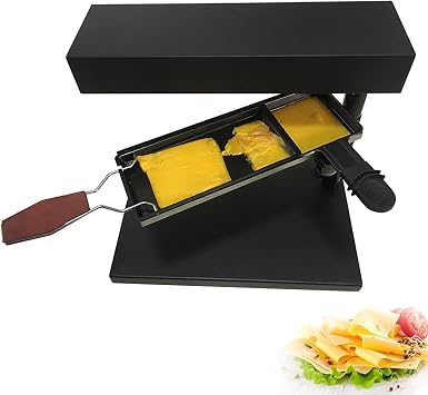 Raclette Melting Machine, 600W Electric Cheese Maker with Anti-slip Floor, 26 * 9cm Heating Area and Adjustable Bracket Angle, Fast Heating and Removable Grill, For Dinner Parties, Appetizers