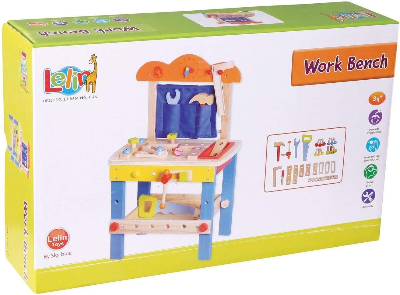 Lelin 31806 Toys-Wooden Workbench, Blue