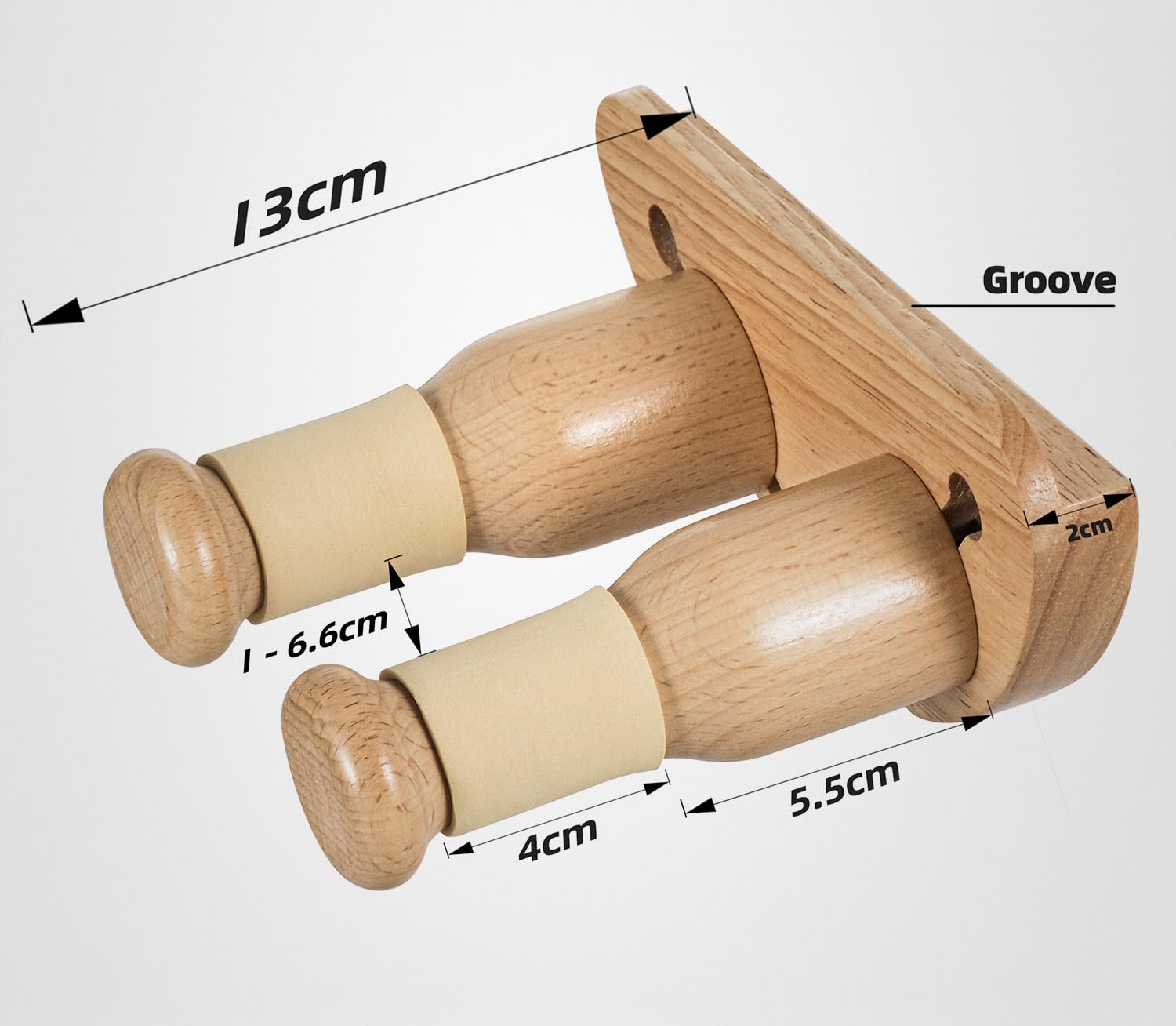 Supporto di Chitarra da Muro, Regolabile Gancio di Legno Supporto da Parete in Legno per Chitarra, Basso, Banjo, Ukulele