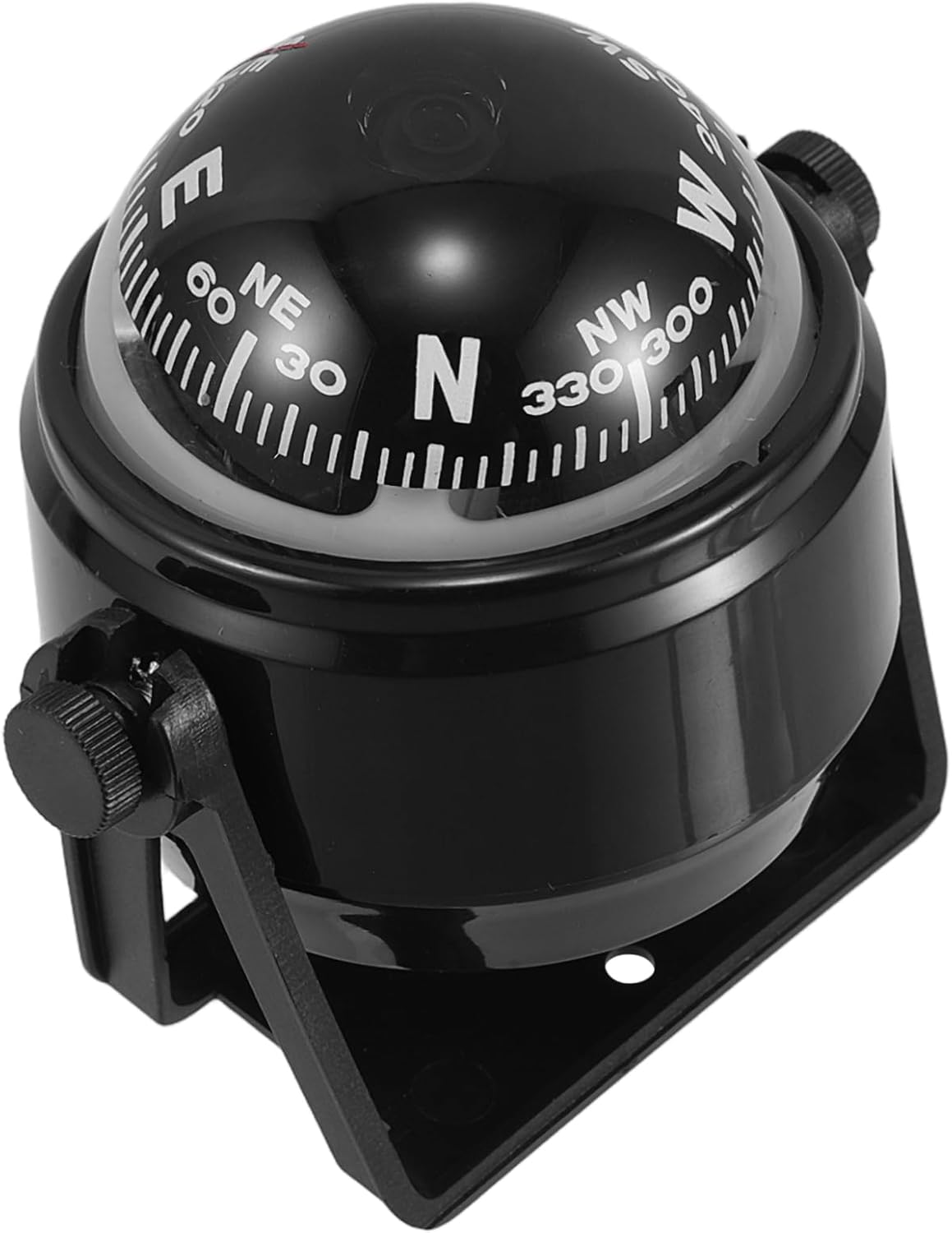 Multi-Functional Dash Mount Compass for Cars Boats Trucks Durable Navigation Ball for Outdoor Use Black No Light