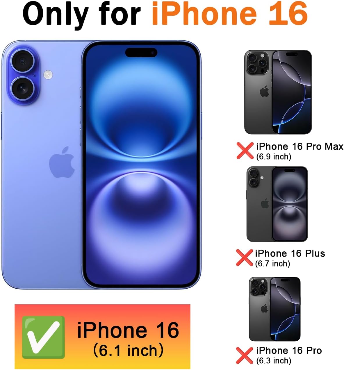 Magnetic for iPhone 16 Case Military-Grade Shockproof, Rugged Phone Case, Heavy Duty Protection [Fit for MagSafe] Anti-Fingerprint Anti-Scratch for iPhone 16 Phone Case 6.1”, Black - Image 7