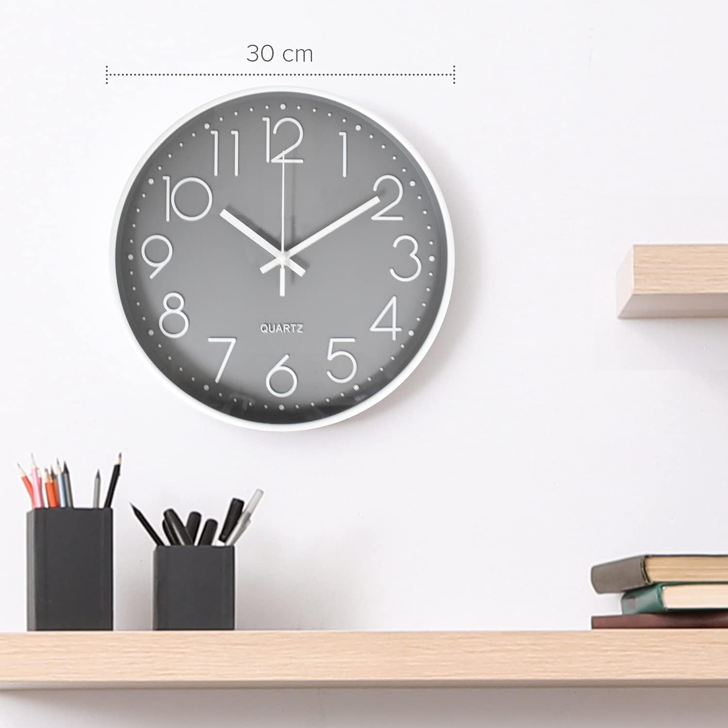 joeji's Kitchen Clock, 30cm Silent Wall Clock Non-Ticking Sweep Mechanism - Image 3