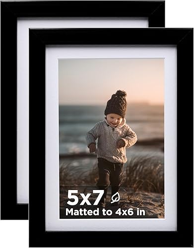Vista 14 de KINLINK Juego de 2 portarretratos de 6 x 8 pulgadas, marco de fotos de madera mate de 4 x 6 pulgadas con plexiglás para 4 x 6 con paspartú o 6 x 8
