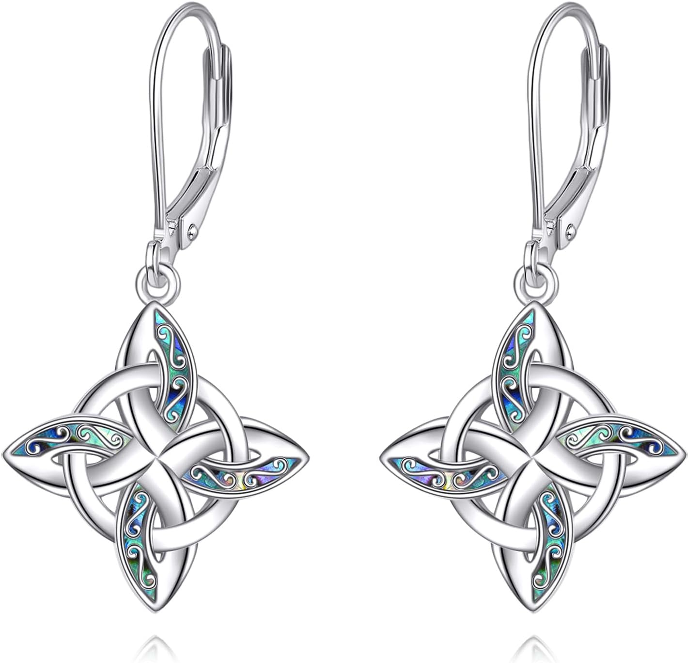 Witches Knot Earrings 925 Sterling Silver Witch Knot Celtic Knot Dangle Earrings Wiccan Pagan Witchy Jewelry Irish Gifts for Women