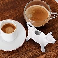 Vista 4 de Cabilock Jarra de crema de cerámica, jarra de leche con forma de vaca, jarra de leche de café, jarra de crema de leche, jarras de crema