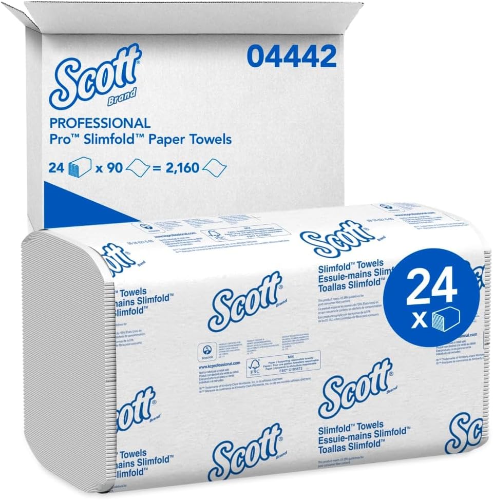 Kimberly-Clark 04442 Slimfold Paper Towels, 7 1/2 X 11 3/5, White, 90/pack, 24 Packs/carton