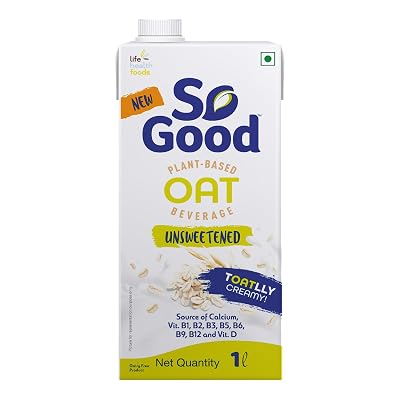 So Good Plant Based Oat Beverage Unsweetened 1 L | Lactose Free | No Added Sugar |Gluten Free | No Preservatives | Zero 