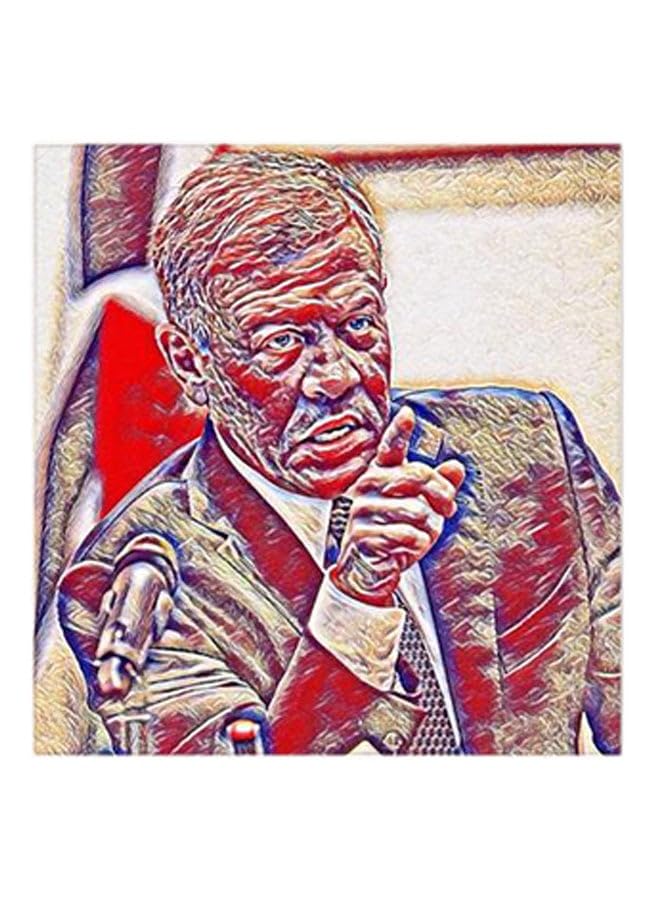 RYNRYN King Abdullah Of Jordan Mdf Wall Art Multicolour