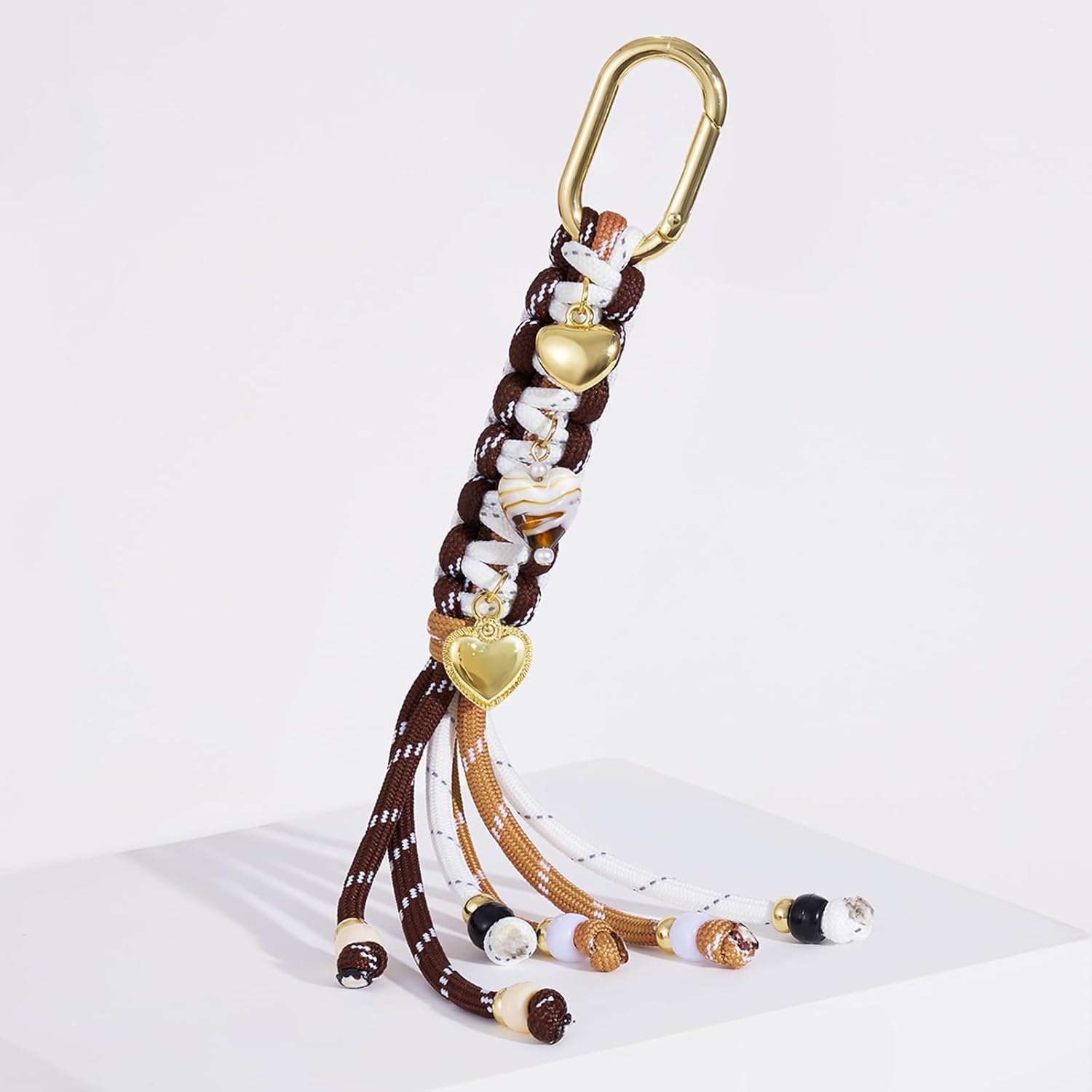 KissYan Bag Charms for Women, Colorful Rope Keychain Charm With Puffy Heart Ocean Pendant, Dainty Handbag Charms for Tote Bag - Image 7