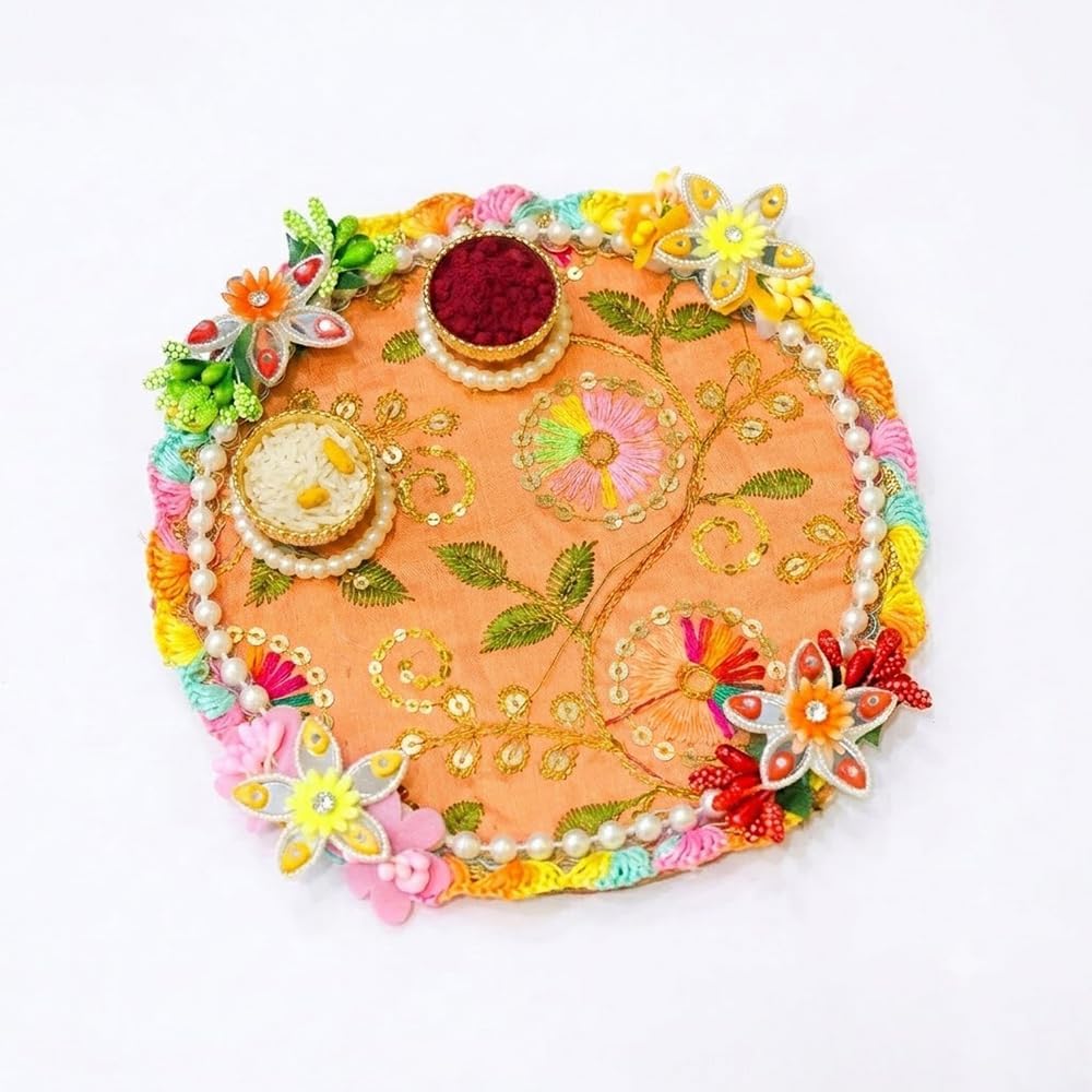 SATVIK Rakhi Gift Set with Puja Plate, Roli Chawal & 2 Rakhi
