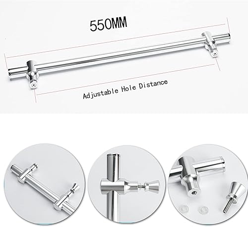 Miniatura 2 de Reemplazo de manija de perilla de distancia de orificio ajustable con accesorios de baño, armario de ducha de acero inoxidable, botón de puerta de