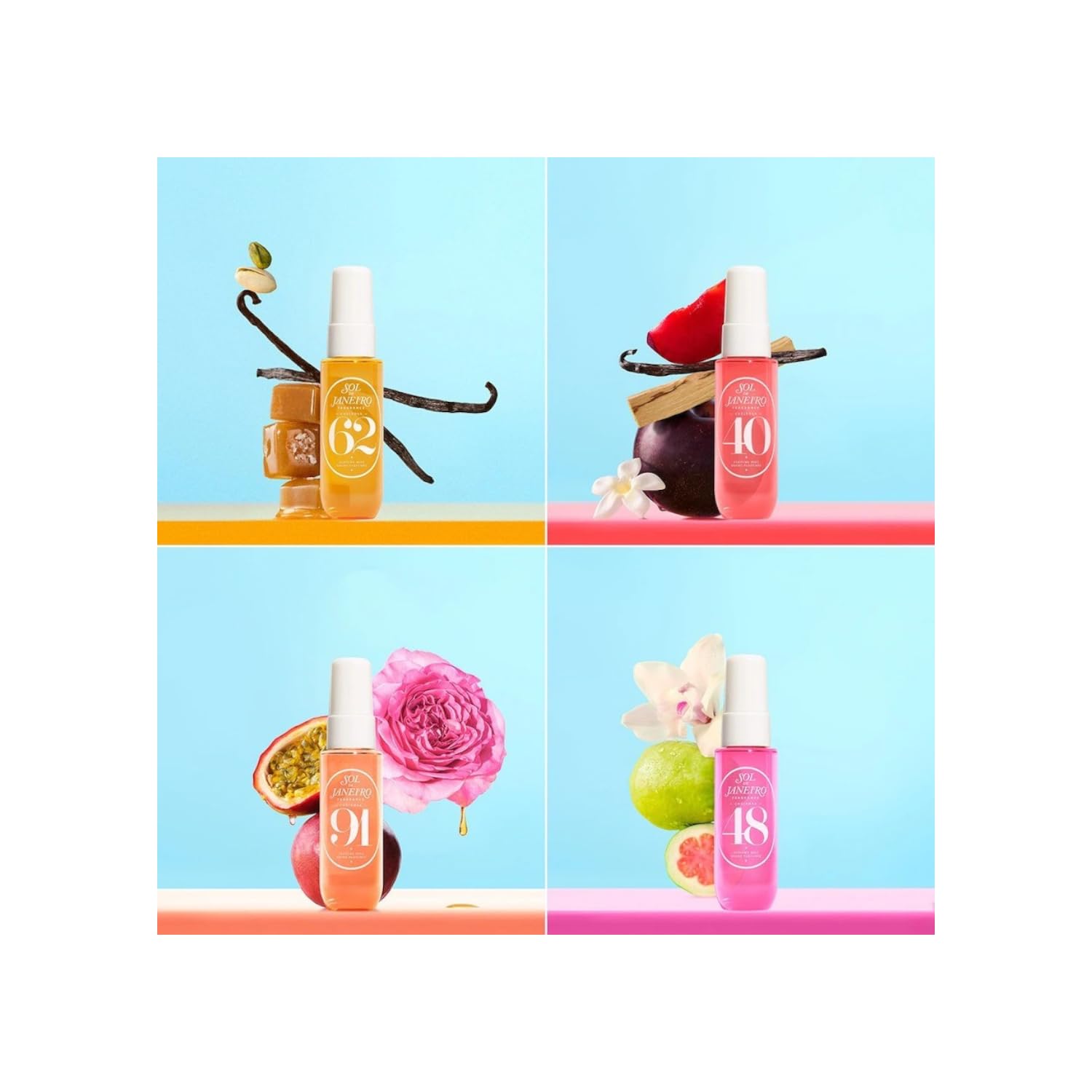Sol de Janeiro Cheirosa Discovery Set Ipanema Sunset 4 Perfume Mists, Cheirosa 40, 62, 91 y 48, 30 ml cada uno