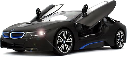 Miniatura 3 de Rastar Producto Oficial de BMW Auténtico i8 con Puertas Abiertas Vehículos de Carreras Escala 1 14 Color Negro
