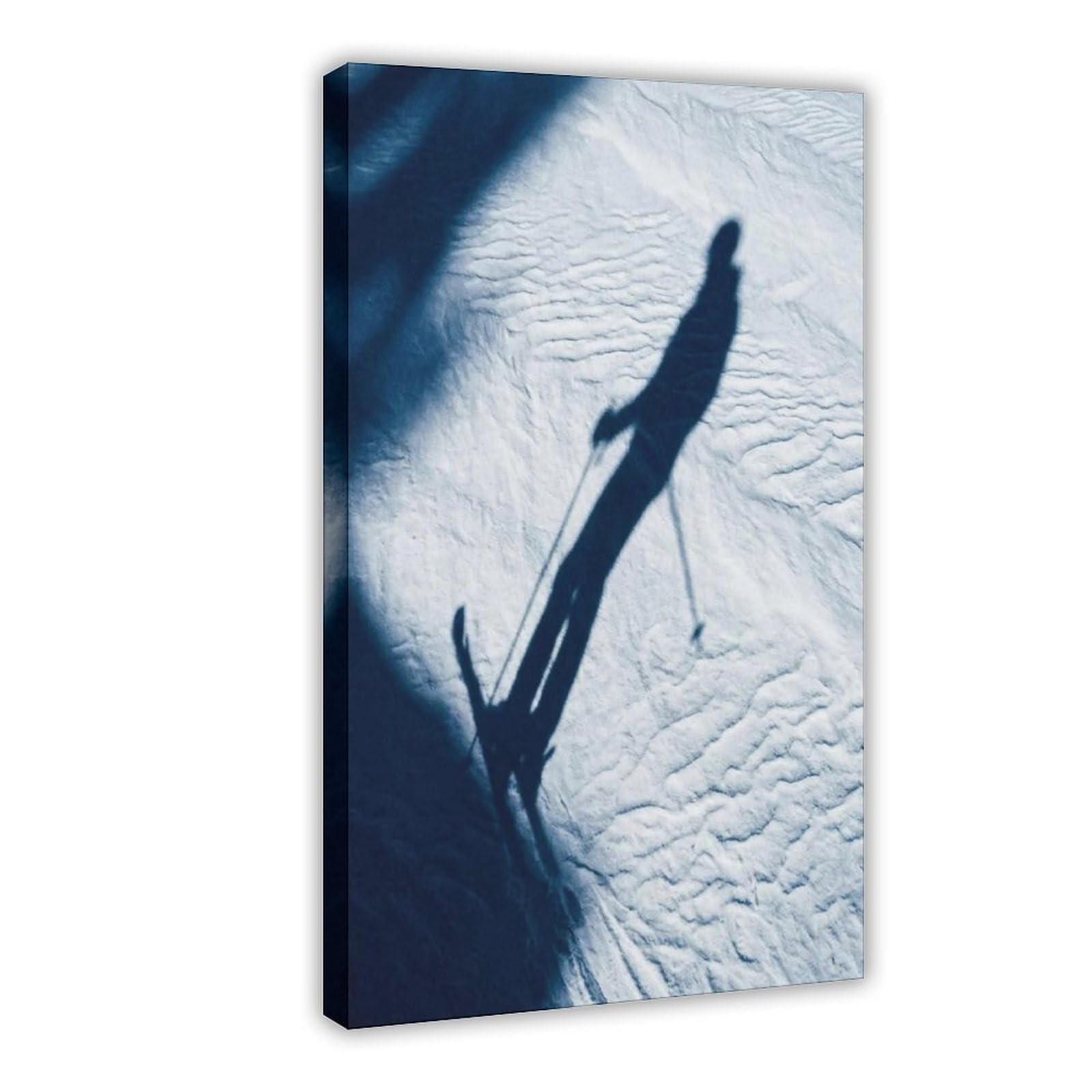 Skier Shadows - Poster minimalista su tela per sport invernali alpino, decorazione per camera da letto, ufficio, stanza, regalo, 50,8 x 76,2 cm