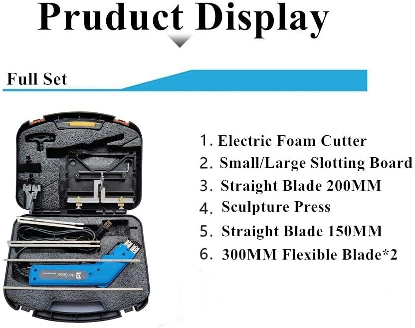 Gеt Chеар Prісе 110V Electric Hot Foam Cutter Knife Grooving Wire Styrofoam Engraving Tool Kit Blade Slotting Board DIY Sculpture (Full set)
