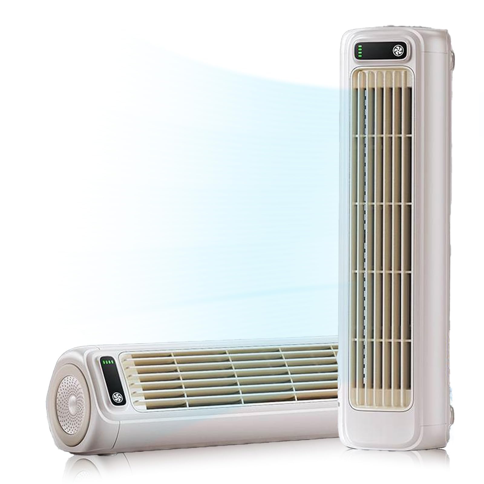 Coldeez Cooling Ace, Coldeez Air Conditioner, Electric Fan Tower Coldeez, Three-Speed Settings, Portable Design, Drill-Free Wall Mounting (Beige)