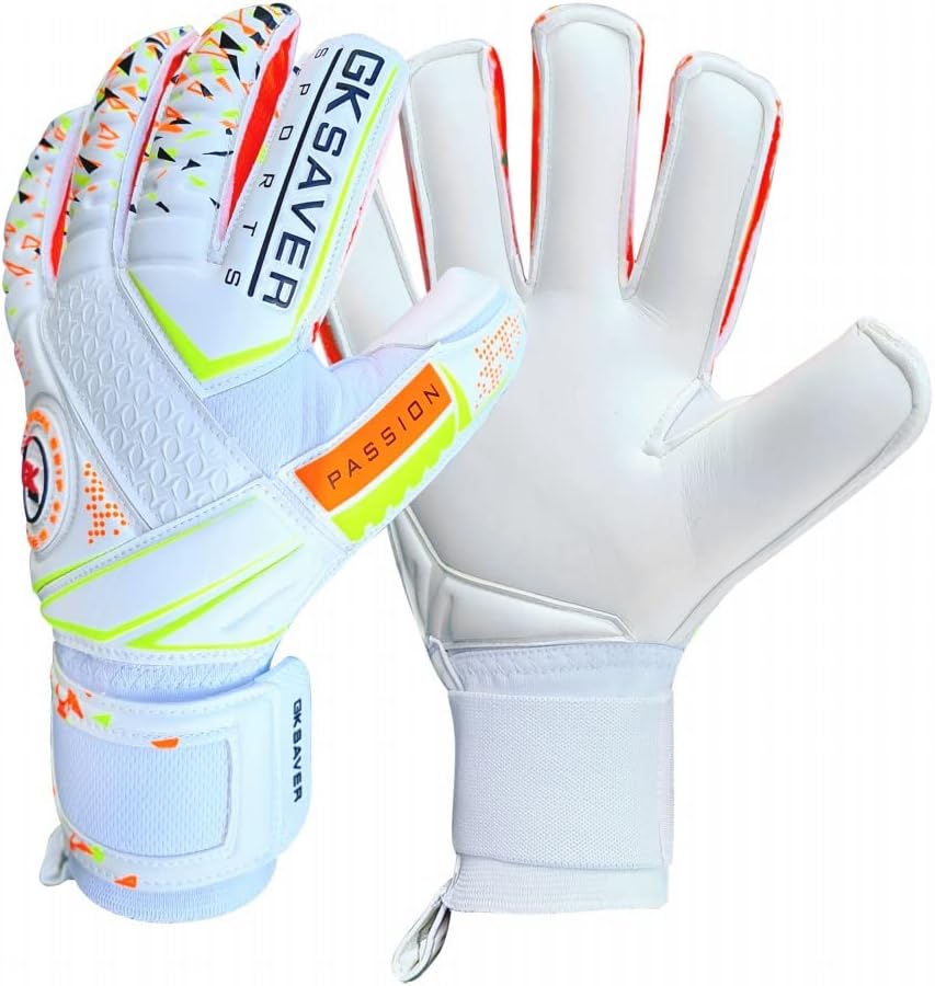 GK Saver Football Goalkeeper Gloves Passion PS04 Flat cut Professional Goalie Gloves size 6 to 11 Removable Finger save Gk Gloves