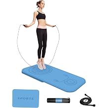 Jump Rope Mat Shockproof Exercise Skipping Mat All-Purpose Extra Thick High Density Anti-Tear Exercise Yoga Mat, Non Slip for Indoor and Outdoor